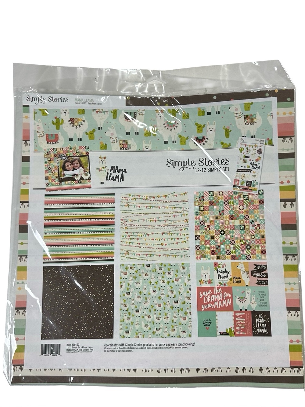 Simple Stories Mama Llama 12x12 Simple Set Scrapbook Kit Stickers 10162 2018 New